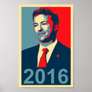 Póster Poster 2016 del estilo de Paul Obama del rand
