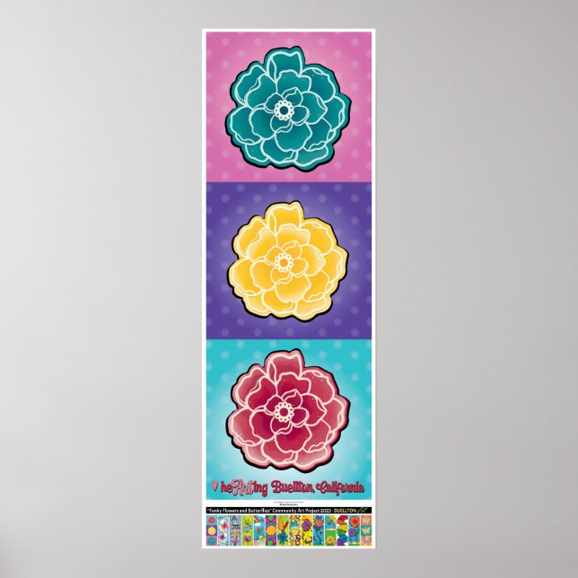 Póster poster 2023 - Rosas pop - Buellton.Art (Frente)