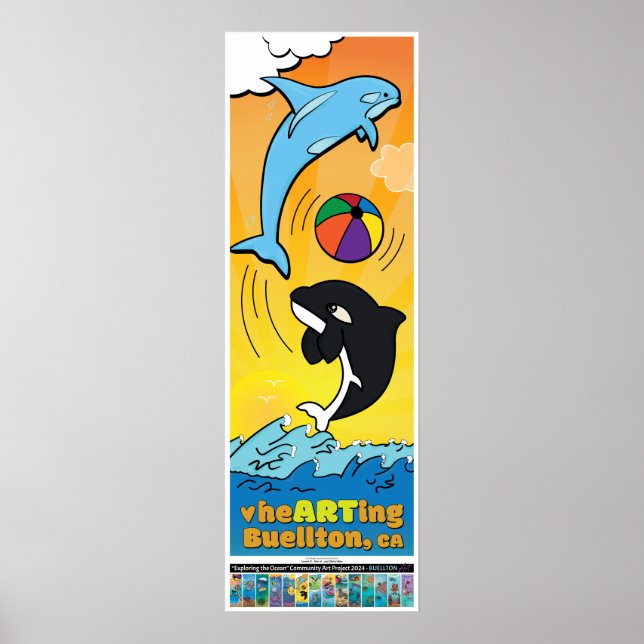 Póster poster 2024 - Jugando Cetáceos - Buellton.Art (Frente)