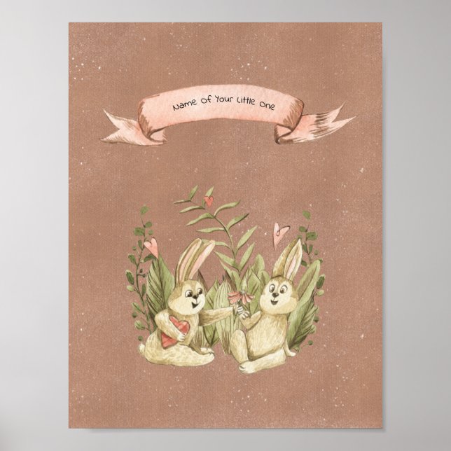 Póster Poster (21,6 x 27,9 cm) - Dos conejos (Frente)