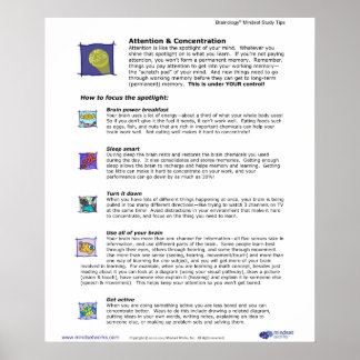 Póster Poster 3 de Brainology®: Atención y concentración