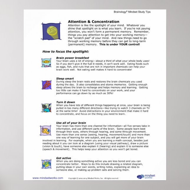 Póster Poster 3 de Brainology®: Atención y concentración (Frente)