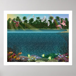 Póster poster 3D "Coral Reef" de 20" x 16" por Magic Eye®