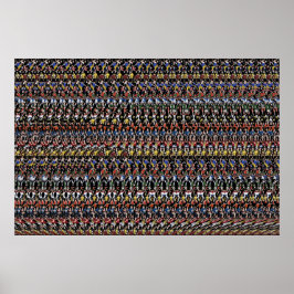 Póster poster 3D de 36"x24" "Soccer Star" por Magic Eye®