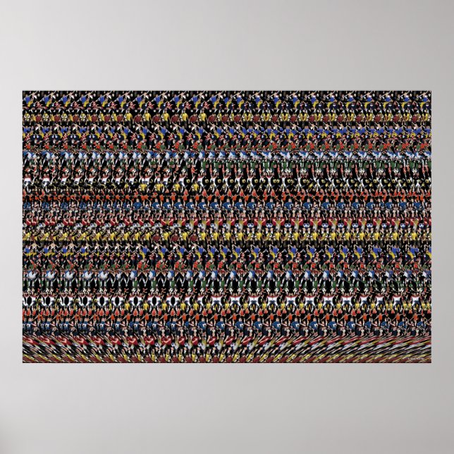 Póster poster 3D de 36"x24" "Soccer Star" por Magic Eye® (Frente)