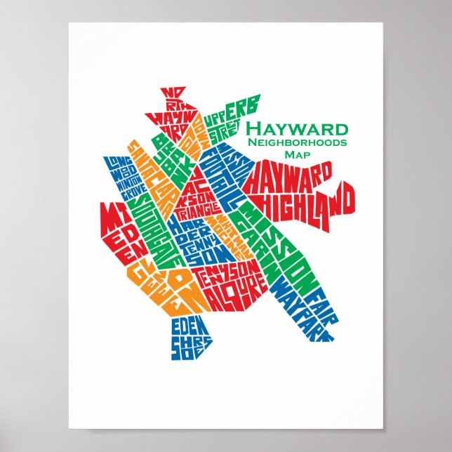 Póster Poster 8.5x11 del mapa de las vecindades de (Frente)