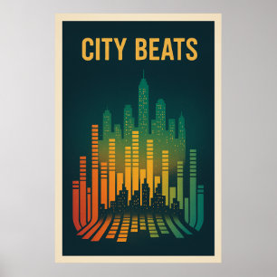 Póster Poster 8, City Beats, Vintage