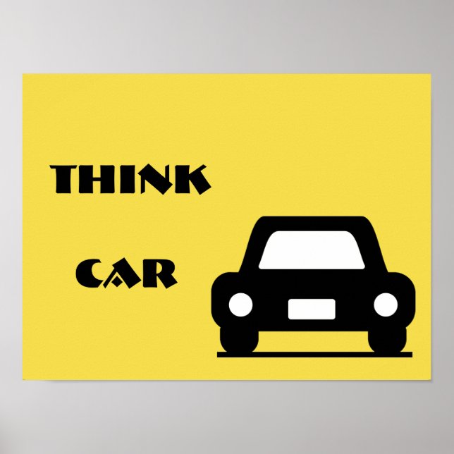 Póster Poster A3 Funky de Coche Think (Frente)