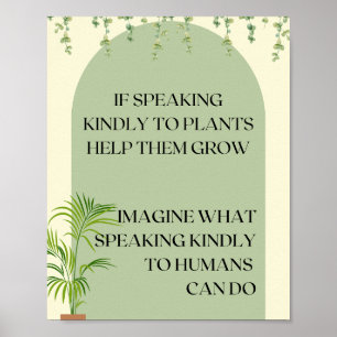 Póster Poster A4 habla bien con las plantas