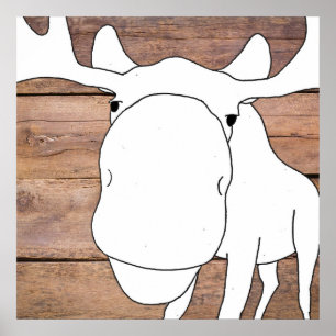 Póster Poster a mano del primer de los alces