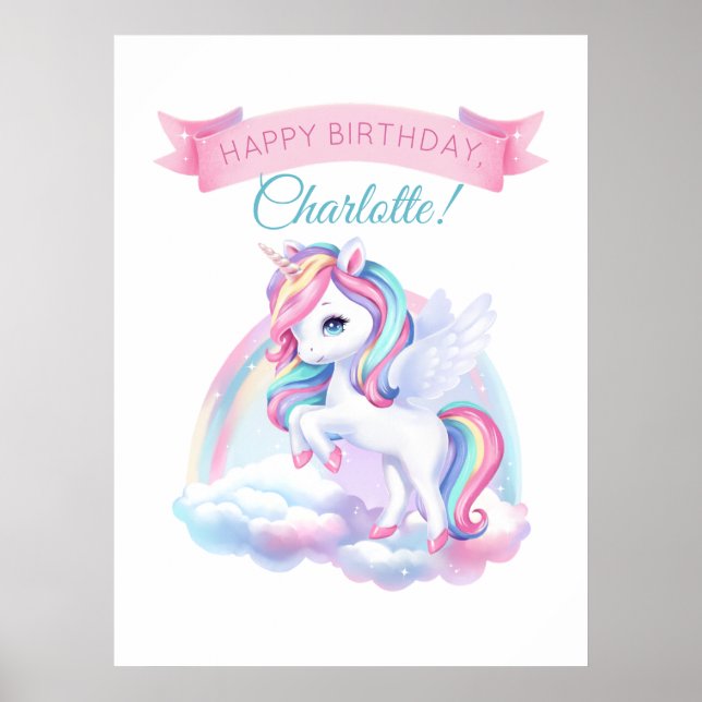 Póster Poster a una mágica fiesta de cumpleaños. (Frente)