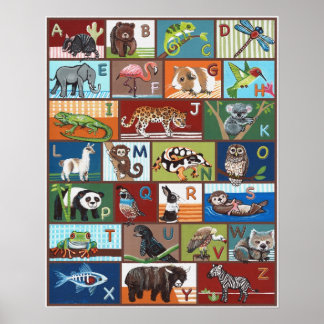 Póster Poster ABC para animales