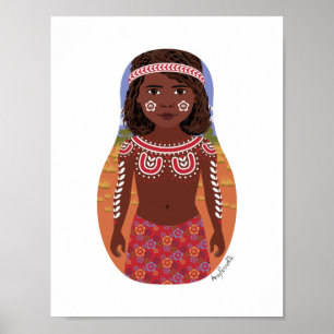 Póster Poster aborigen australiano Matryoshka