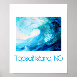 Póster Poster, Abstract Blue Wave