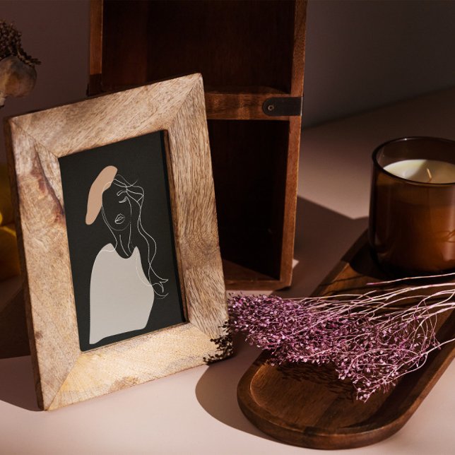 Póster poster abstracto de dibujo de línea blanca de muje (Subido por el creador)