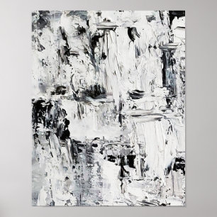 Póster Poster abstracto de fusión de hielo en blanco y ne