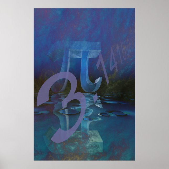 Póster Poster abstracto de Pi (Frente)