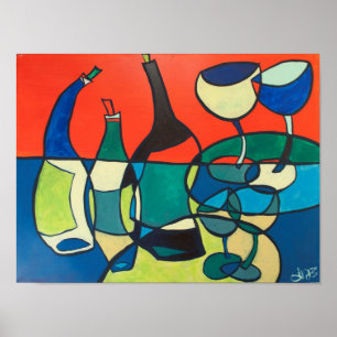 Póster Poster abstracto del vino