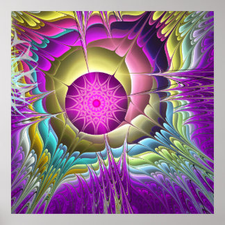 Póster Poster abstracto fractal de estrella