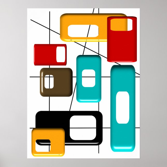 Póster Poster abstracto moderno #41 de los mediados de (Frente)