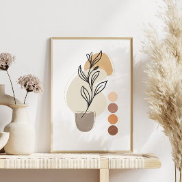 Póster Poster abstracto moderno, Boho contemporáneo y ele