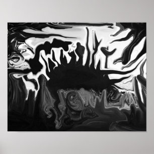 Póster Poster abstracto negro y blanco