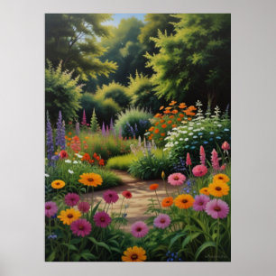 Póster Poster acrílico del jardín de verano mágico