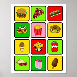 Póster Poster adicto a la comida rápida