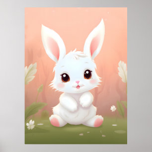 Póster Poster Adorable para niños de Conejo Bebé