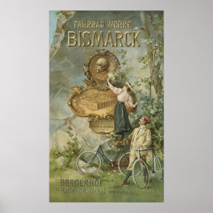 Póster Poster advertising the Fahrrad Werke Bismarck