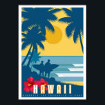 Póster Poster - Afiche de viaje Art Deco Hawaii<br><div class="desc">Un afiche de viajes art deco con la opción de que su poster sea enmarcado por zazzle en la compra.</div>