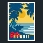 Póster Poster - Afiche de viaje Art Deco Hawaii<br><div class="desc">Un afiche de viajes art deco con la opción de que su poster sea enmarcado por zazzle en la compra.</div>