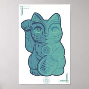 Póster Poster afortunado del gato de Tiki
