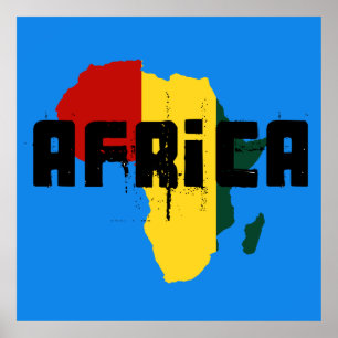 Póster Poster africano del mapa de Ragga África del