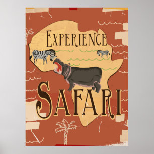 Póster Poster africano del viaje del vintage del safari