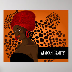 Póster Poster africano hermoso de la mujer