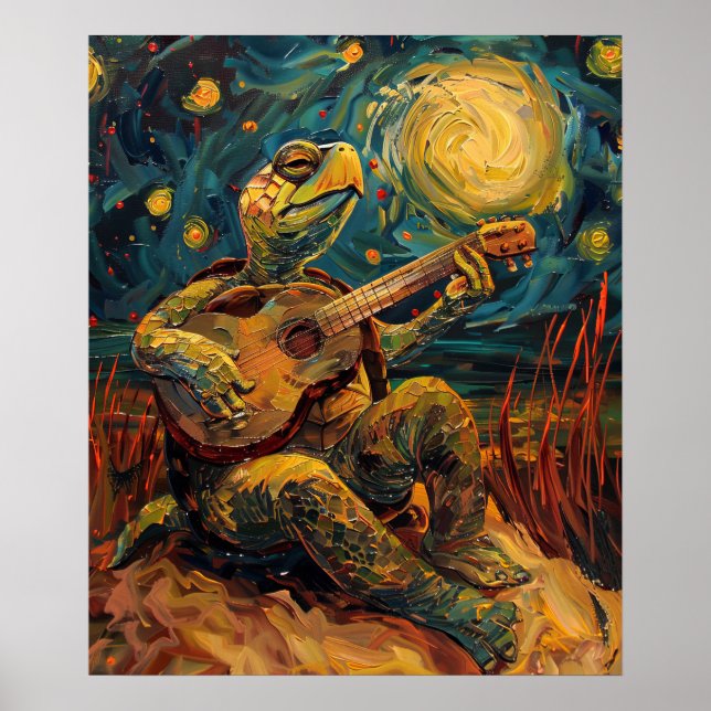 Póster Poster al aire libre de guitarra de tortuga (Frente)
