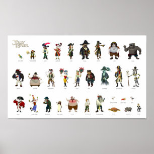 Póster Poster alegre de los caracteres de Rover