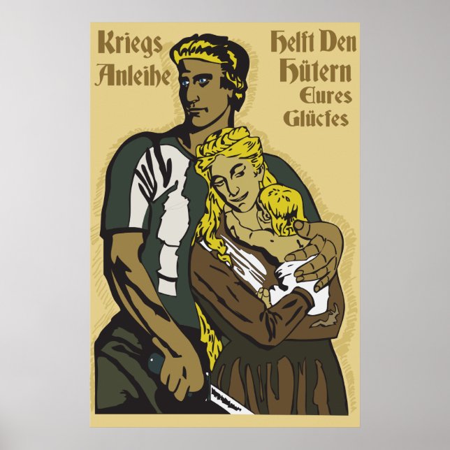 Póster Poster alemán de la Primera Guerra Mundial Kriegsa (Frente)