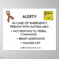 POSTER "ALERT" de ASD Houston Autism
