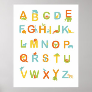Póster Poster alfabético con colores soleados
