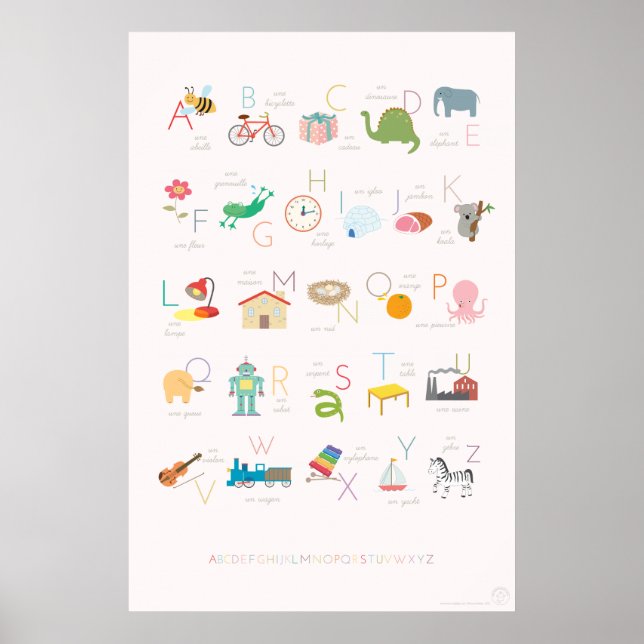 Póster Poster alfabético francés (Frente)
