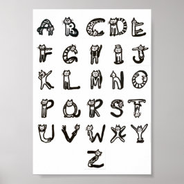 Póster Poster - Alfabeto felino