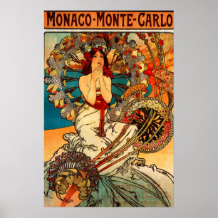 Póster Poster Alphonse Mucha Monte Carlo
