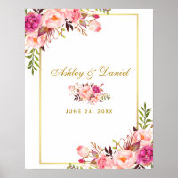 Poster alternativo del libro de invitados Boda ros