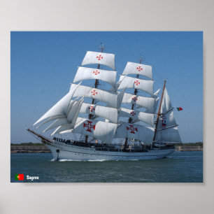 Póster Poster alto de la nave de Sagres
