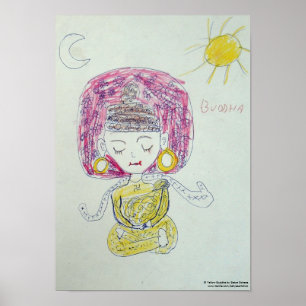 Póster Poster amarillo de Buda
