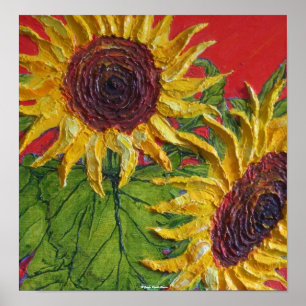 Póster Poster amarillo del Bello Artes de los girasoles