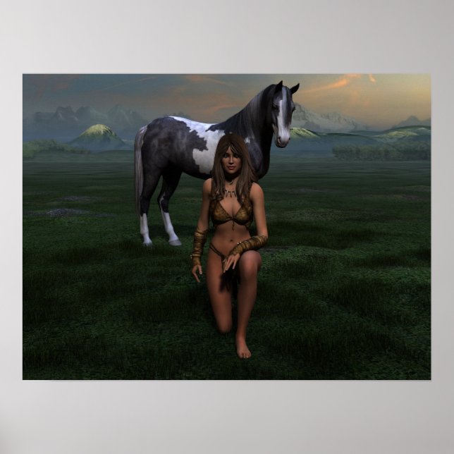 Póster Poster Amazon Lady & Horse (Frente)