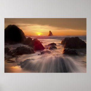 Póster Poster anaranjado del océano